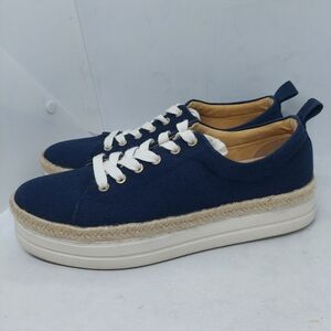 Jack Rogers Mia Platform Sneakers Womens Sz 8M Navy Blue Espadrille Casual Shoes